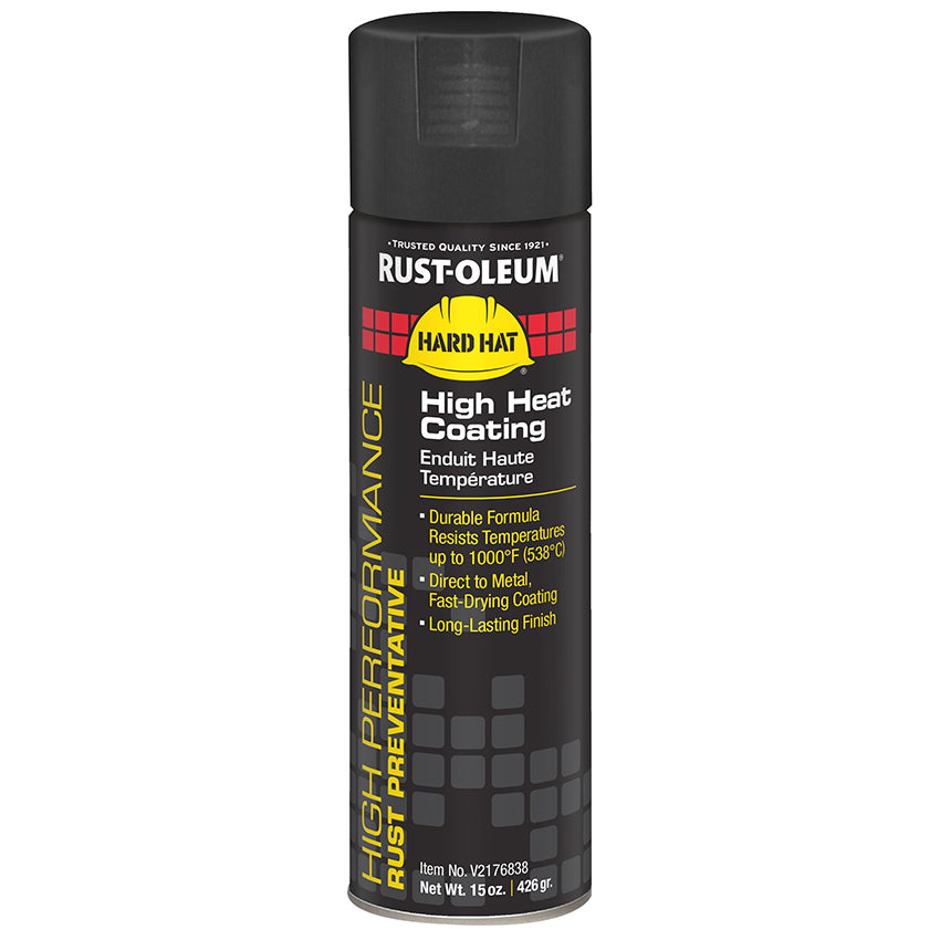 Rust-Oleum Hard Hat High Heat Coating Spray, Black, 15 oz