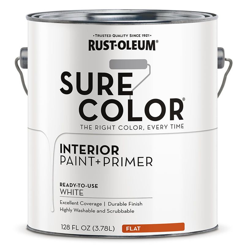 Rust-Oleum Sure Color Flat Interior Paint + Primer - White (Gallon) by Rust-Oleum | LCB Paint & Supply