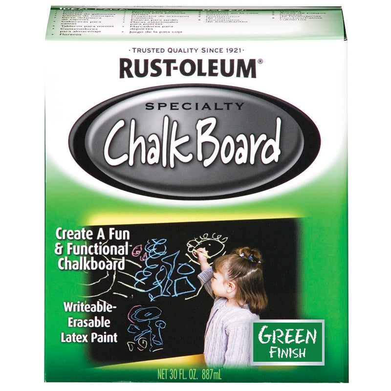 Rust-Oleum Chalkboard Brush Paint, Chalkboard Flat Green, 30 oz