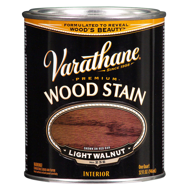 Varathane Premium Wood Stain, Light Walnut, Quart