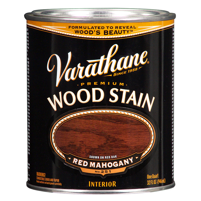 Varathane Premium Wood Stain, Red Mahogany, Quart