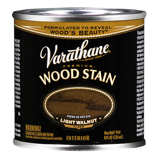 Varathane Premium Wood Stain, Light Walnut, Half Pint
