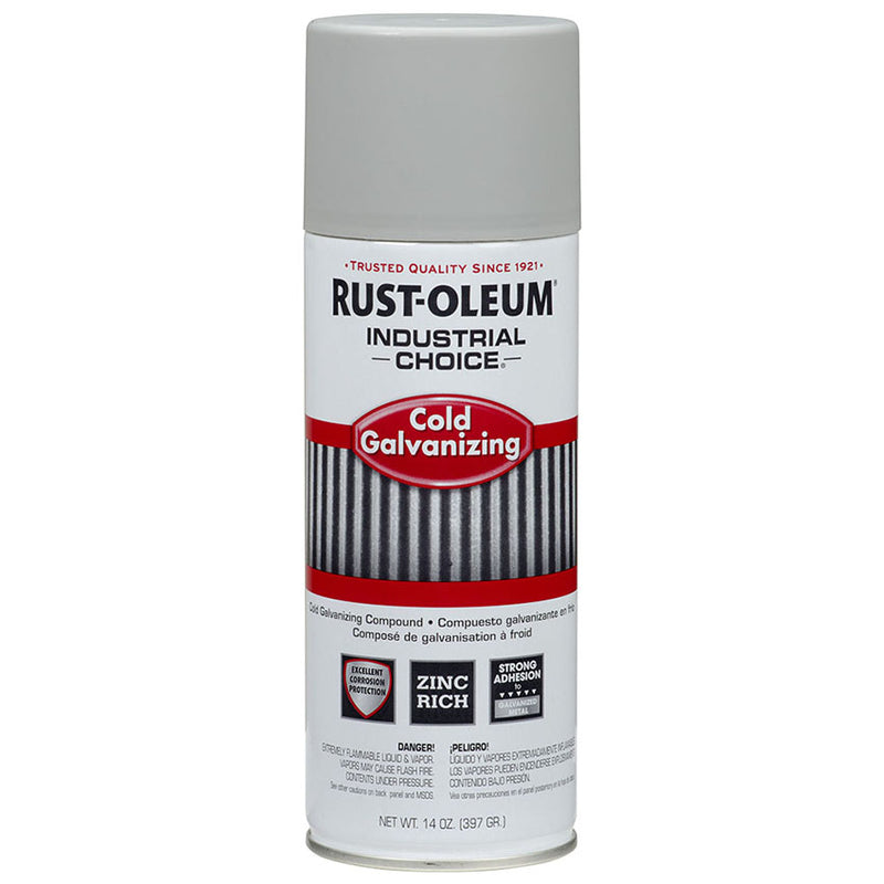 Rust-Oleum Industrial Choice Cold Galvanizing Spray, Flat, 14 oz
