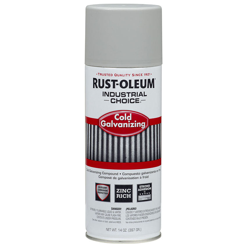 Rust-Oleum Industrial Choice Cold Galvanizing Spray, Flat, 14 oz