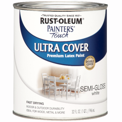 Rust-Oleum Painter's Touch 2X Enamel, Semi-Gloss White, Quart