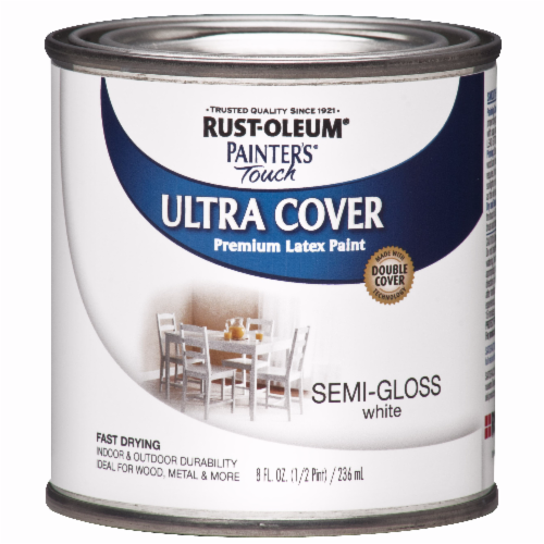 Rust-Oleum Painter's Touch 2X Enamel, Semi-Gloss White, Half Pint