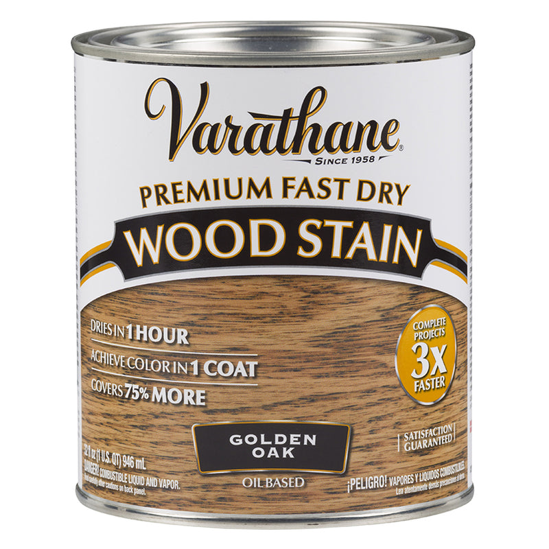 Varathane Premium Fast Dry Wood Stain, Golden Oak, Quart