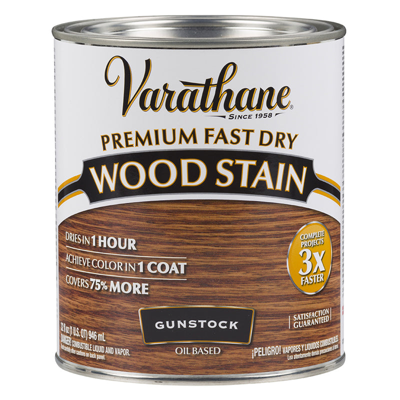 Varathane Premium Fast Dry Wood Stain, Gunstock, Quart