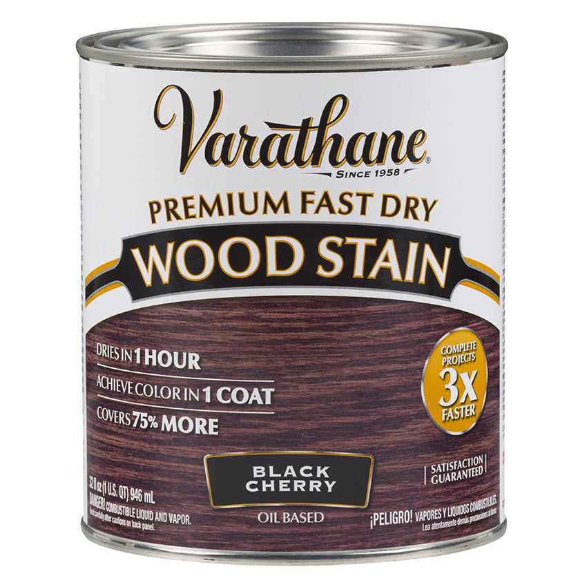 Varathane Premium Fast Dry Wood Stain, Black Cherry, Quart