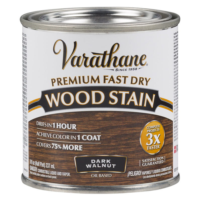 Varathane Premium Fast Dry Wood Stain, Dark Walnut, Half Pint