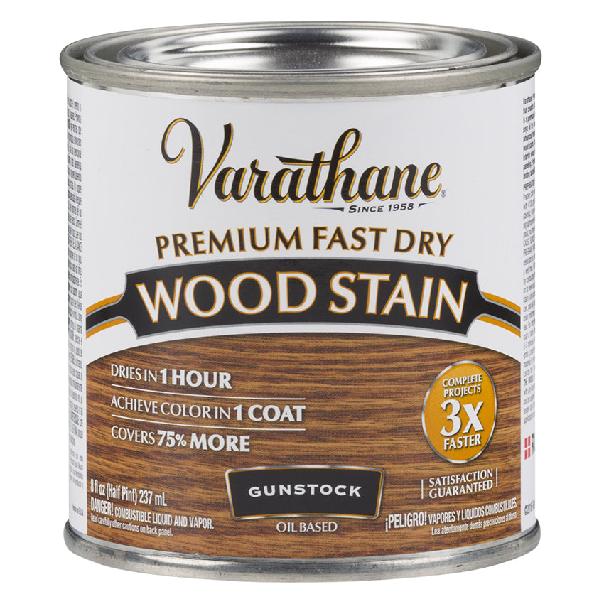 Varathane Premium Fast Dry Wood Stain, Gunstock, Half Pint