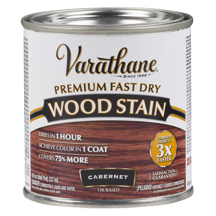 Varathane Premium Fast Dry Wood Stain, Cabernet, Half Pint