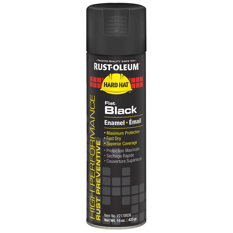 Rust Oleum High Performance Spray Hard Hat Enamel Black Paint, Flat Project Weekend DIY