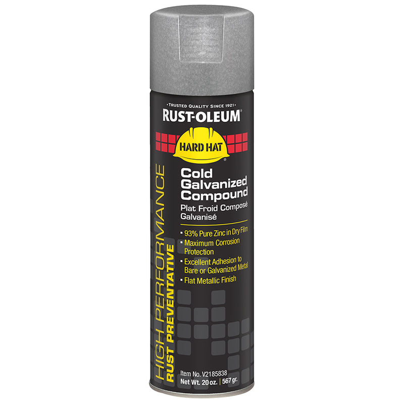 Rust-Oleum High Performance Cold Galvanizing Spray, Flat, 20 oz