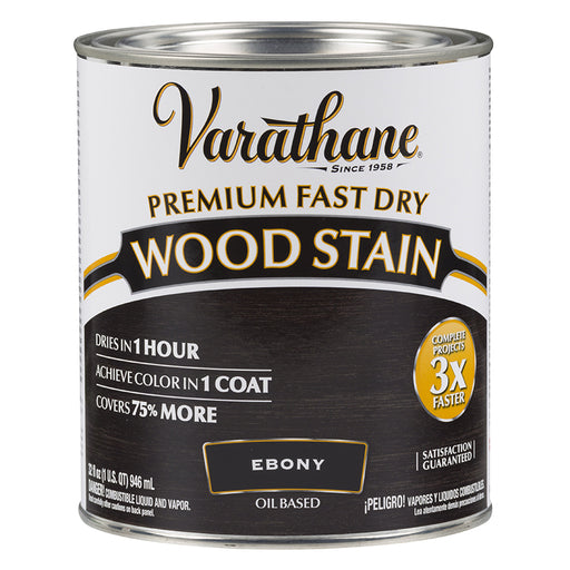 Varathane Premium Fast Dry Wood Stain, Ebony, Quart