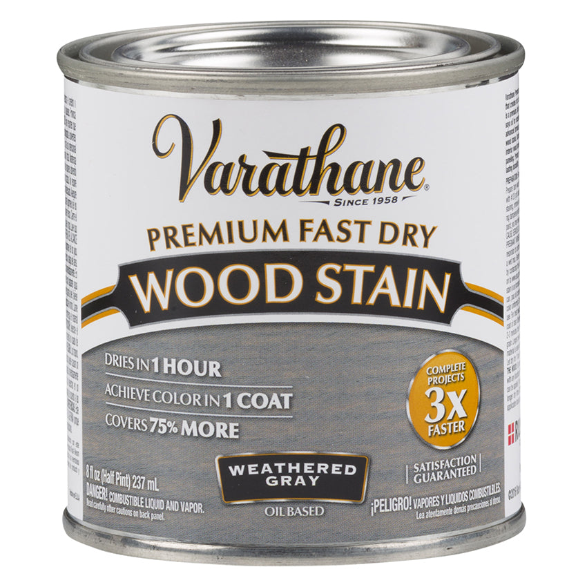 Varathane Premium Fast Dry Wood Stain Weathered Gray half pint can