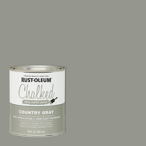 Rust Oleum Chalked Ultra Matte Paint Country Gray Quart Project Weekend DIY