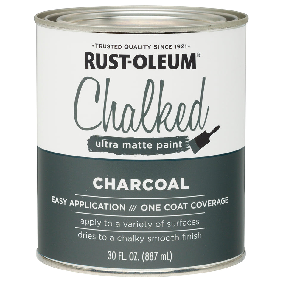 Rust-Oleum Chalked Ultra Matte Paint, Charcoal, 30 fl oz can