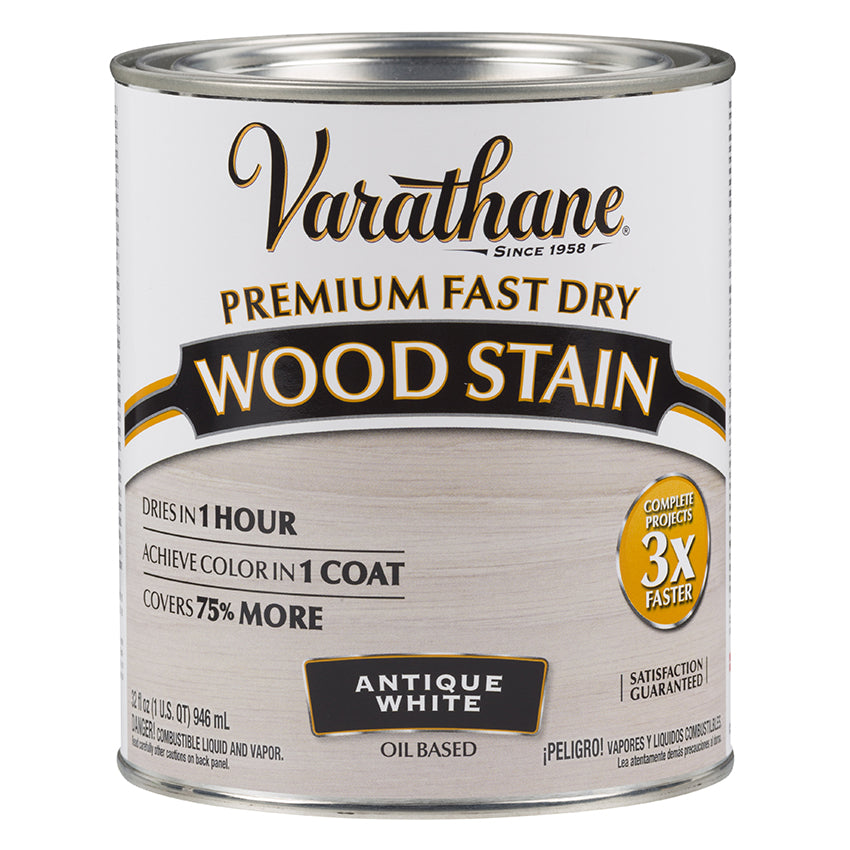 Varathane Premium Fast Dry Wood Stain, Antique White, Quart