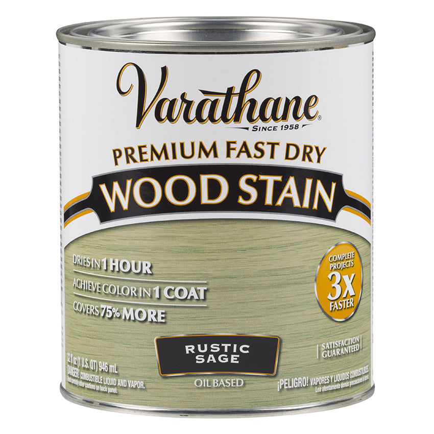 Varathane Premium Fast Dry Wood Stain, Rustic Sage, Quart