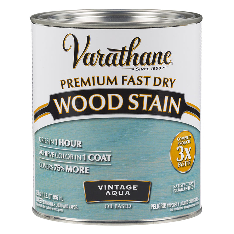 Varathane Premium Fast Dry Wood Stain, Vintage Aqua, Quart