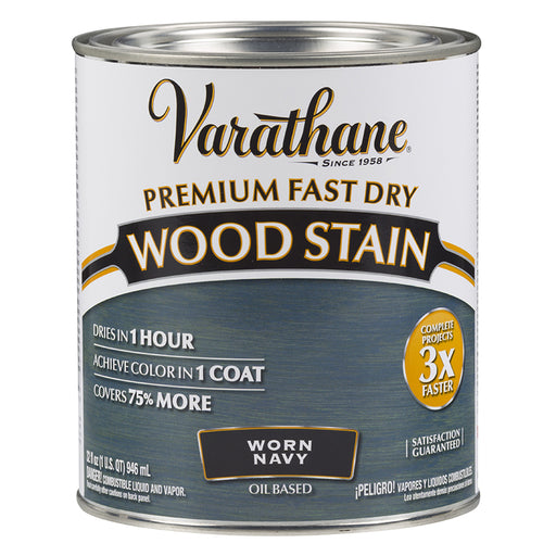 Varathane Premium Fast Dry Wood Stain, Worn Navy, Quart