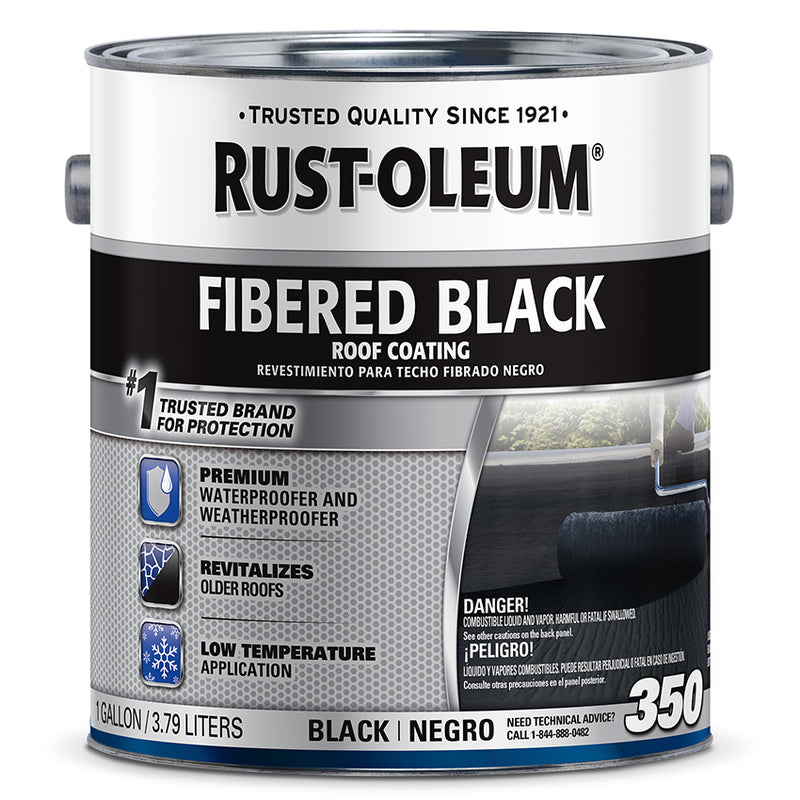 Rust-Oleum 350 Fibered Black Roof Coating, 0.9 Gallon