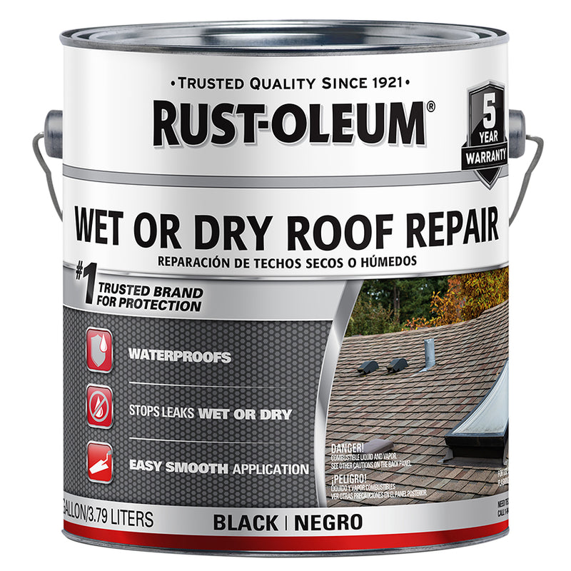 Rust-Oleum Plastic Roof Cement, Black, 0.9 Gallon