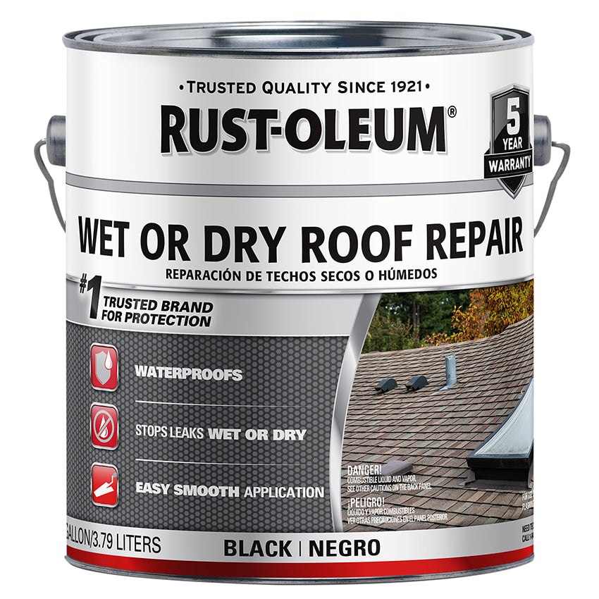 Rust-Oleum Plastic Roof Cement, Black, 0.9 Gallon