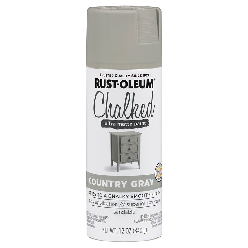 Rust Oleum Chalked Matte Spray Paint Country Gray 12 oz Project Weekend DIY