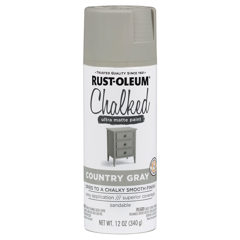 Rust-Oleum Chalked Ultra Matte Spray Paint, Country Gray
