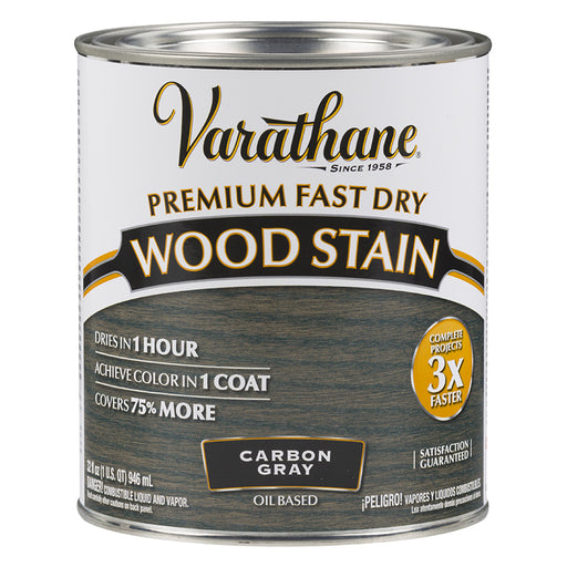 Varathane Premium Fast Dry Wood Stain, Carbon Gray, Quart