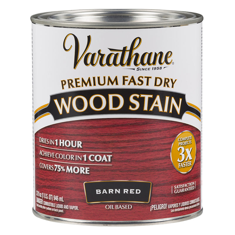 Varathane Premium Fast Dry Wood Stain, Barn Red, Quart
