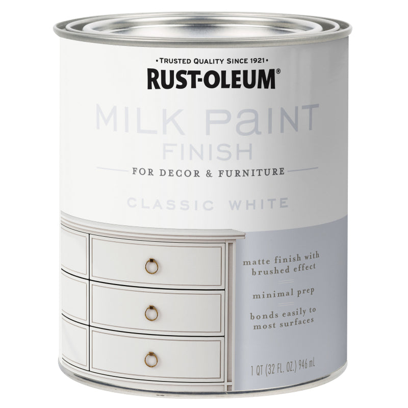 Rust Oleum Milk Paint Finish Classic White Quart Project Weekend DIY