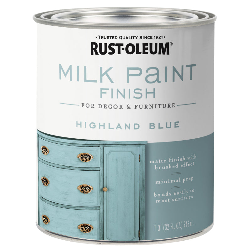 Rust Oleum Milk Paint Finish Highland Blue Quart Project Weekend DIY