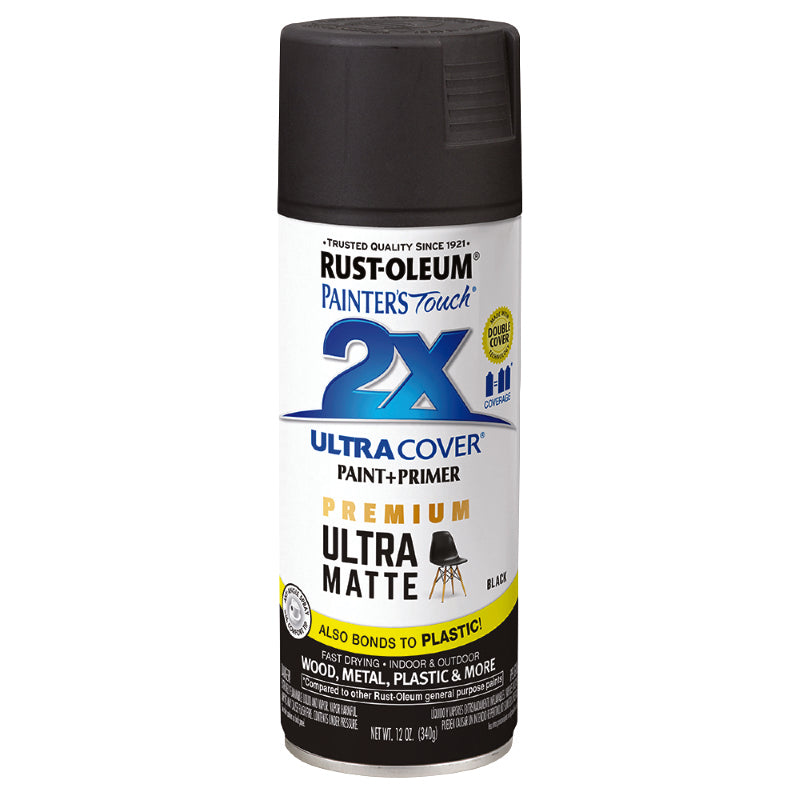 Rust Oleum Painter's Touch 2x Matte Black Spray Project Weekend DIY