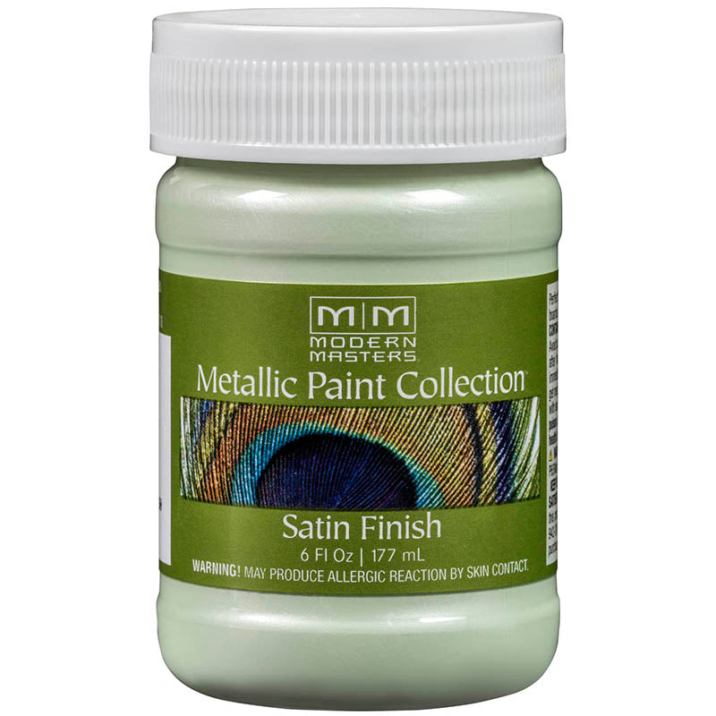 Modern Masters Metallic Paint Collection Satin Water-Based Decorative Metallic Paint Cool Mint Me793 6 oz product image