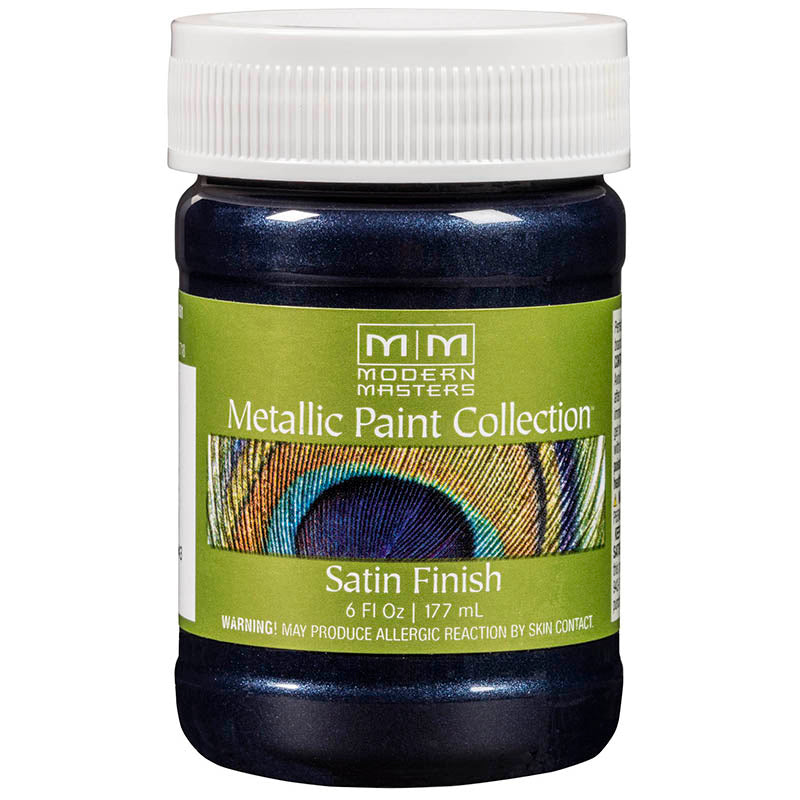 Modern Masters Metallic Paint Collection Satin Water-Based Decorative Metallic Paint Black Sapp Me792 6 oz product image