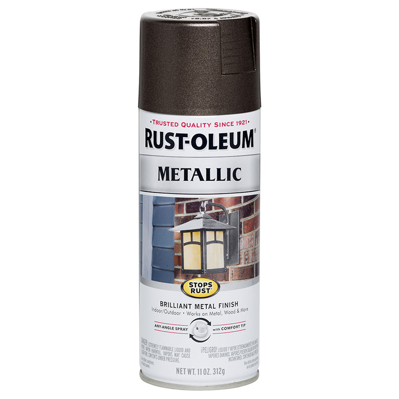 Rust Oleum Stops Spray Metallic Dk Bronze Brilliant Metal Finish Paint Project Weekend DIY