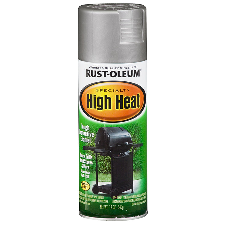 Rust-Oleum Specialty High Heat Enamel Spray, Silver, Satin, 12 oz