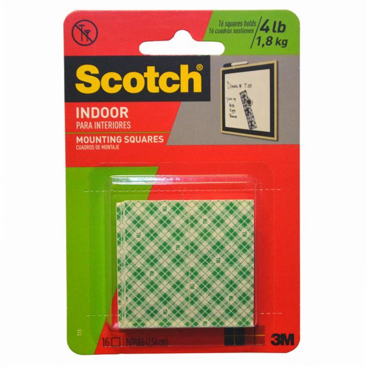 3M Scotch Indoor Mounting Squares, 16-Pack, 1 Inch