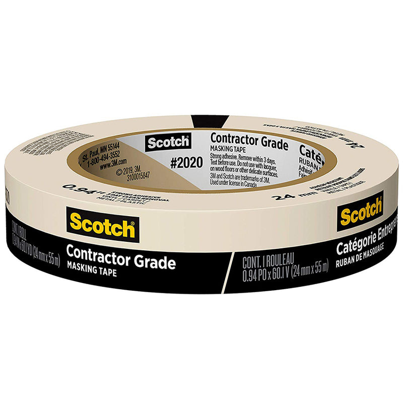 3M Scotch Contractor Grade Masking Tape, 18 mm