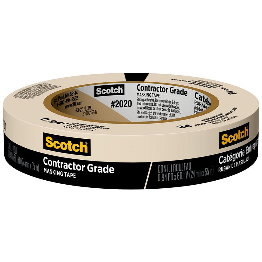 3M Scotch Contractor Grade Masking Tape, 24 mm