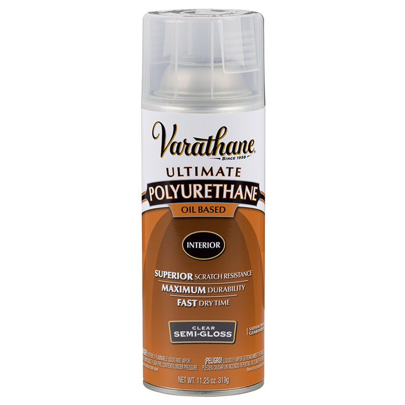 Varathane Polyurethane Spray, Clear Semi-Gloss, 11.25 oz