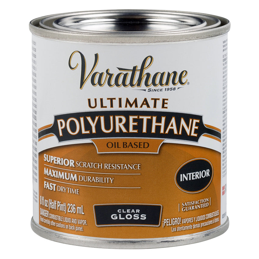 Varathane Interior Oil-Based Polyurethane, Clear Gloss, Half Pint
