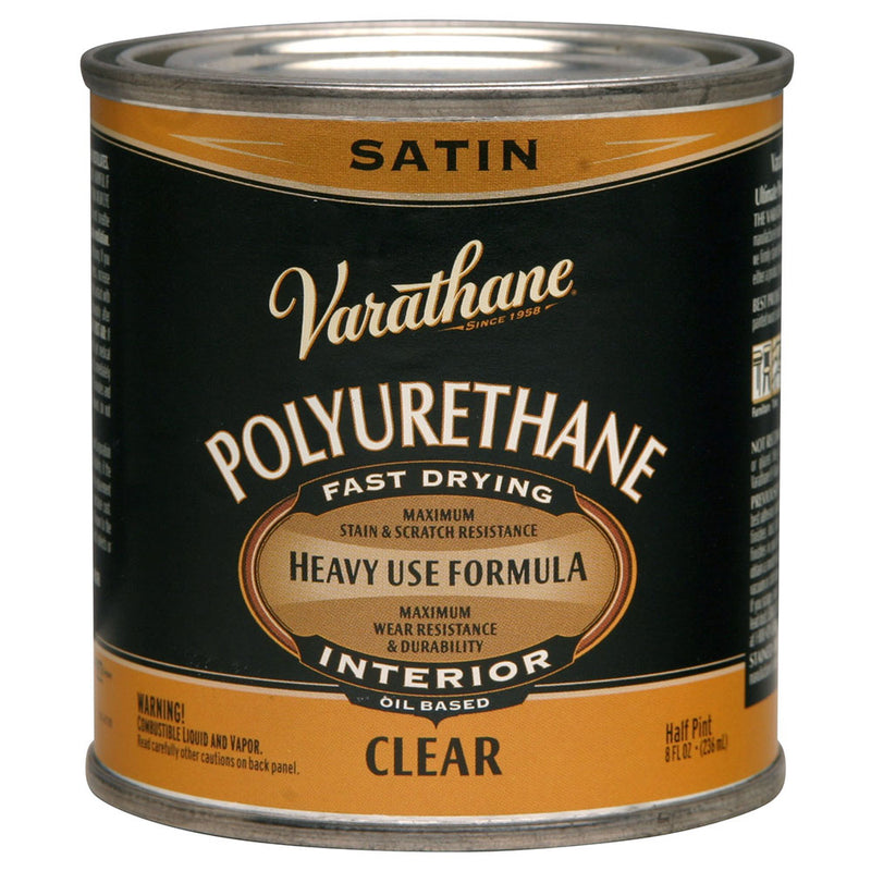 Varathane Interior Oil-Based Polyurethane, Clear Satin, Half Pint