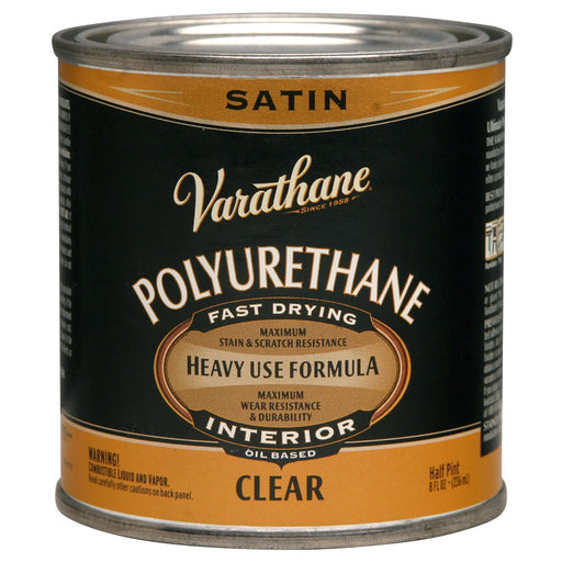 Varathane Interior Oil-Based Polyurethane, Clear Satin, Half Pint