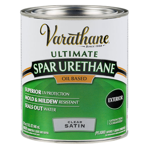 Varathane Oil-Based Spar Urethane, Clear Satin, Quart