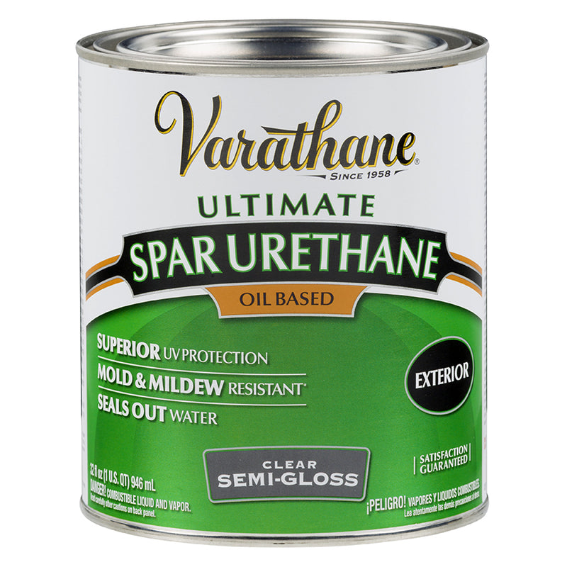 Varathane Oil-Based Spar Urethane, Clear Semi-Gloss, Quart