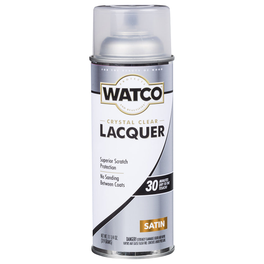 Watco Lacquer Clear Wood Finish Spray, Satin, 11.25 oz